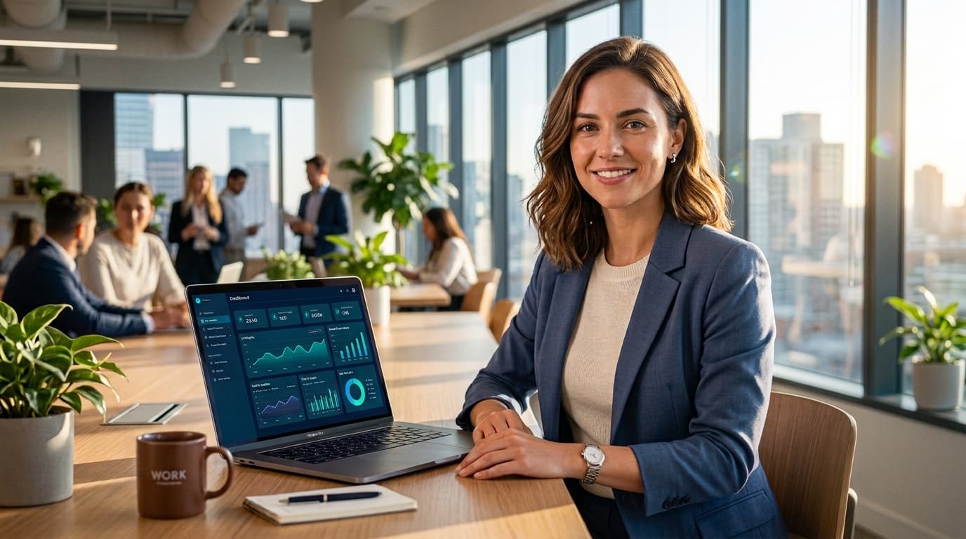 Woman at modern desk